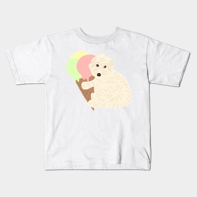 Don't Touch my Ice Cream Maltipoo Dog Kids T-Shirt by PatternbyNOK